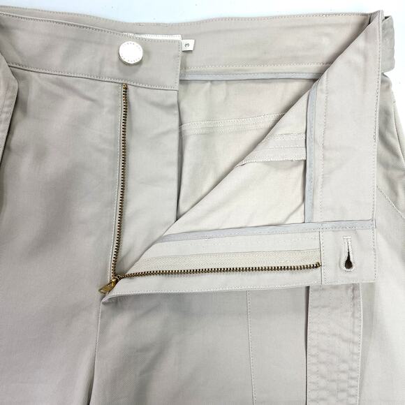 Ted Baker 3 Belted Trouser‎ Womens 8/10 Barrel Leg Ankle Belted Cuffed Tan FLAW - Picture 5 of 16